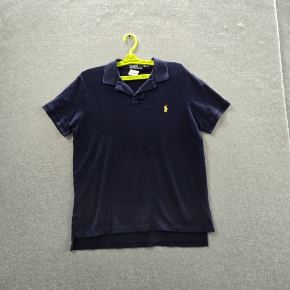 Polo By Ralph Lauren Men Polo L Navy Blue Embroidered Logo Slim Short Sleeve